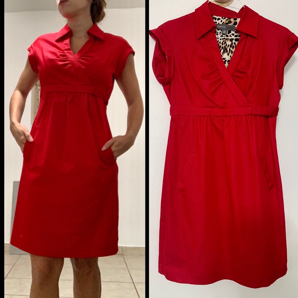 Donna Ricco New York red short sleeve dress